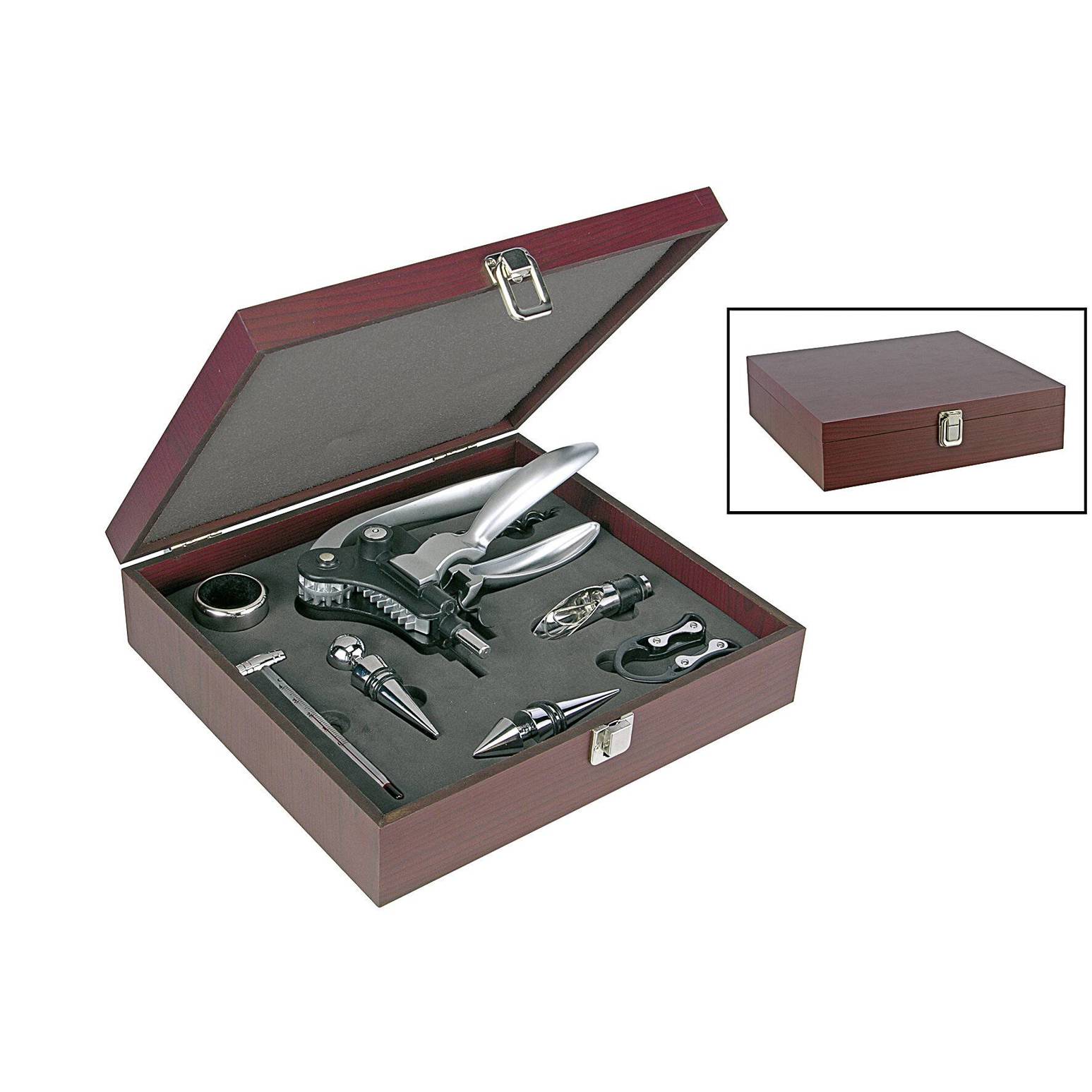 HI - Geschenkset Wein (10teilig) - Exklusives Geschenkset in Holzbox