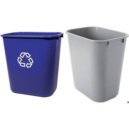 DYMO - 71240015 Rubbermaid Papierkorb (rechteckig, PE, 12,9 Liter, blau)