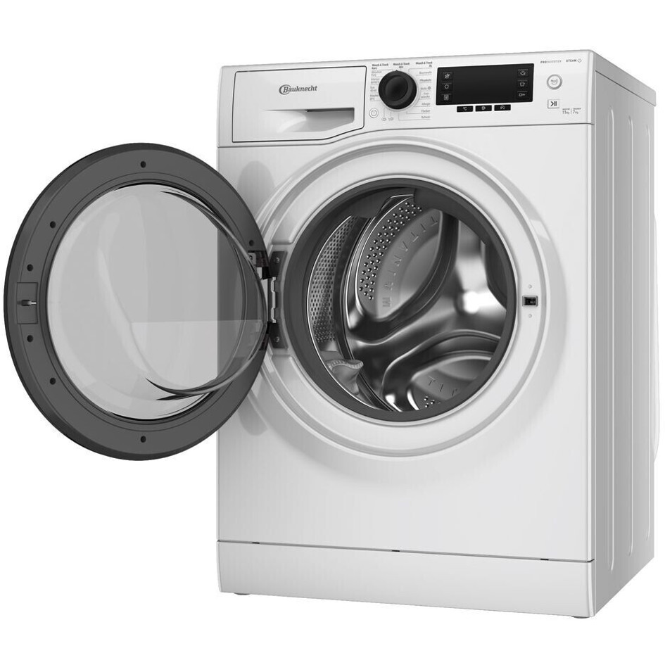 Bauknecht - 117B - Freistehender Waschtrockner (Weiß/Schwarz) mit AutoClean & Dampf-Funktion