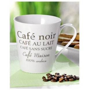 Esmeyer - 6450051 Kaffeebecher Porzellan (Weiß mit Aufdruck) 250ml