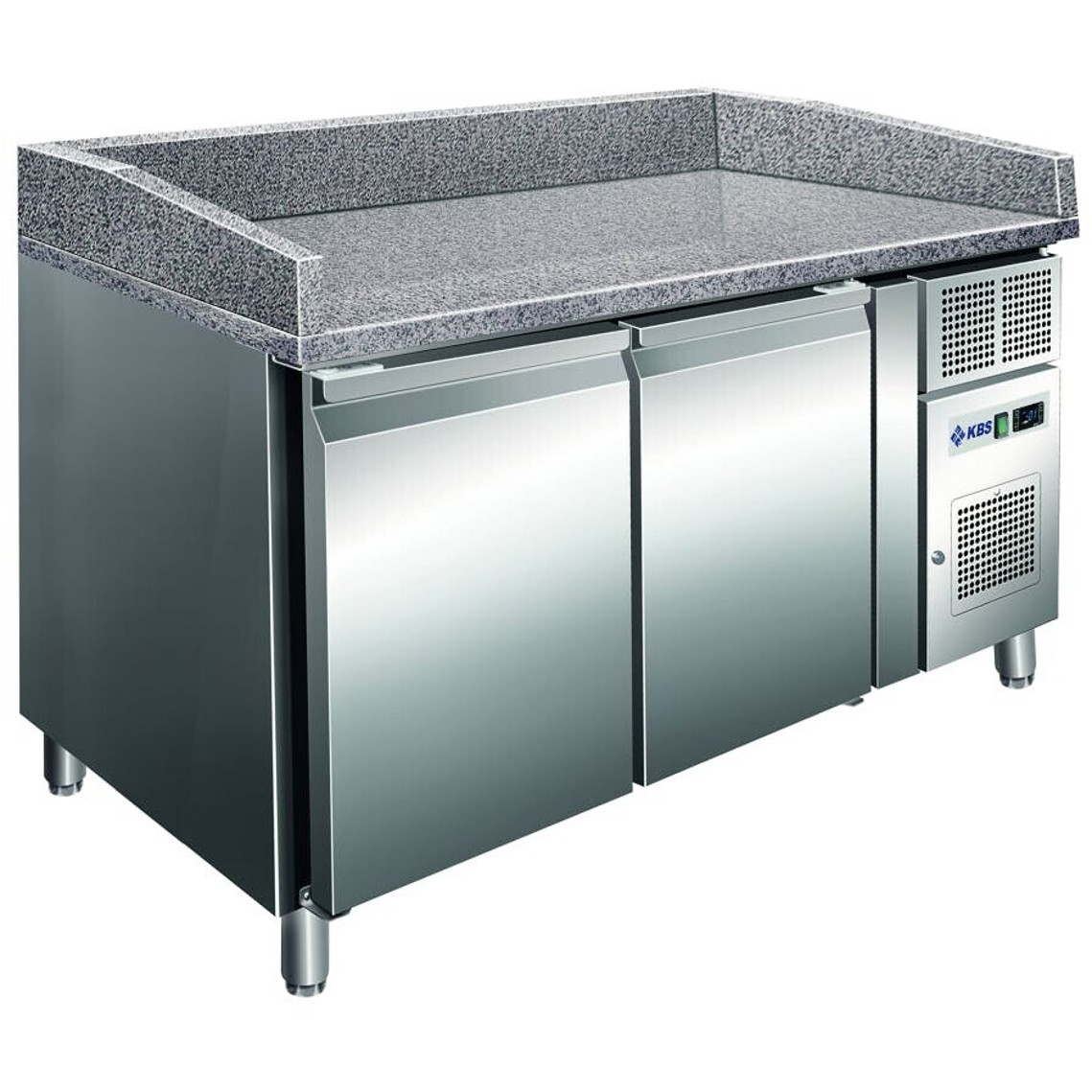 KBS - 2600 (Pizzakühltisch - Freistehend - Stahlblech - 670L - Abtauautomatik - digitale Temperaturanzeige - Volltür)