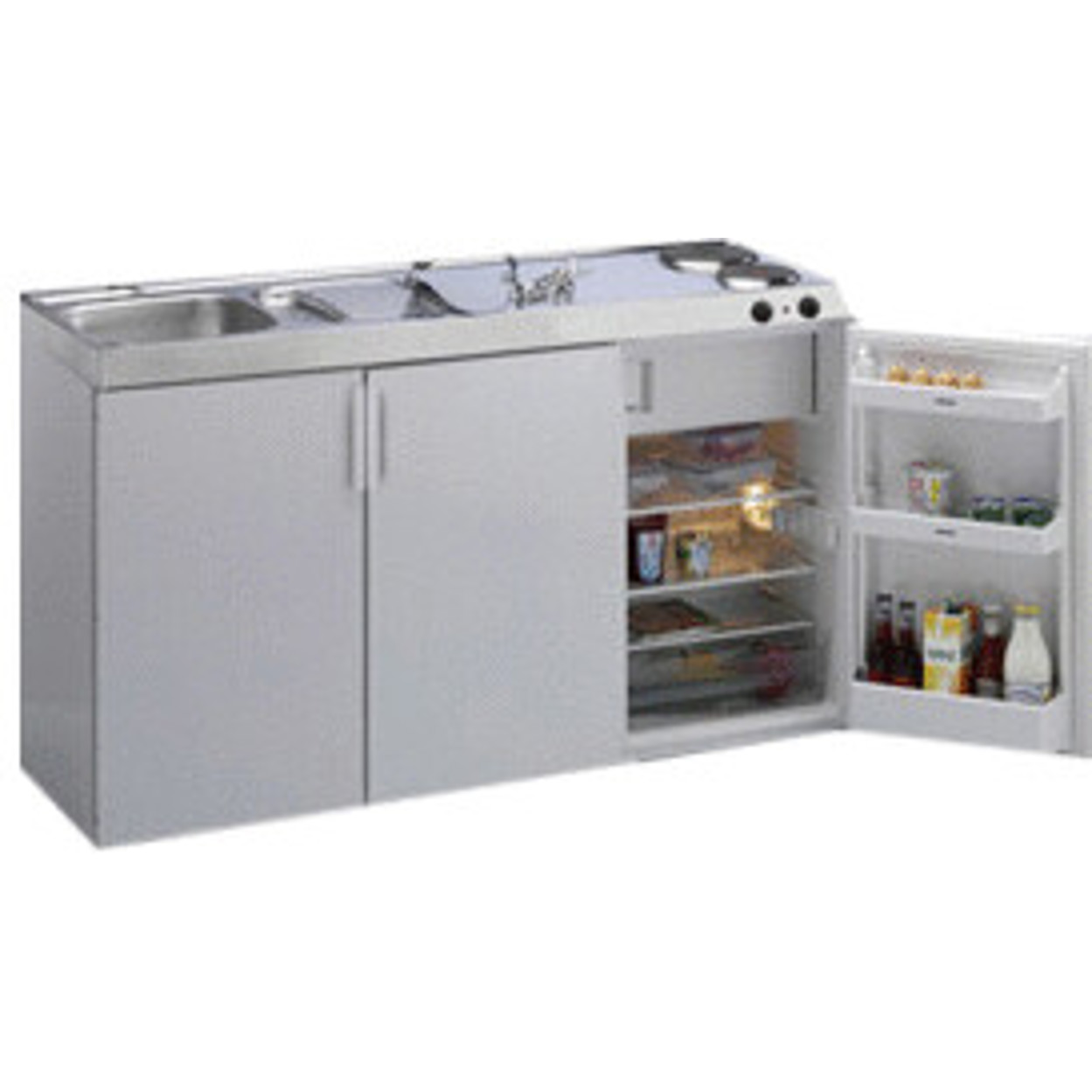 Stengel - MK 150 - Miniküche mit Kochfeld und Kühlschrank (Kitchenline Serie, 150 cm Breite, 89,5 cm Höhe)
