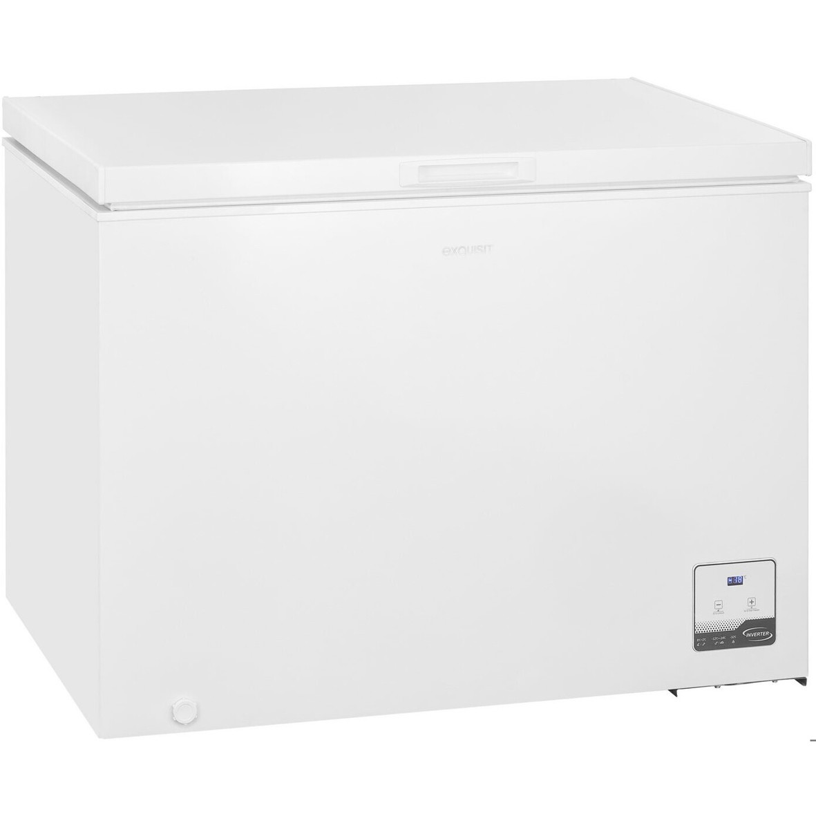 Exquisit - GT300-050C (weiß, 292L Gefriertruhe, 4-Sterne Gefrierklasse, elektronische Temperaturregelung, 39dB(A) leise, mit Schnellgefrieren)