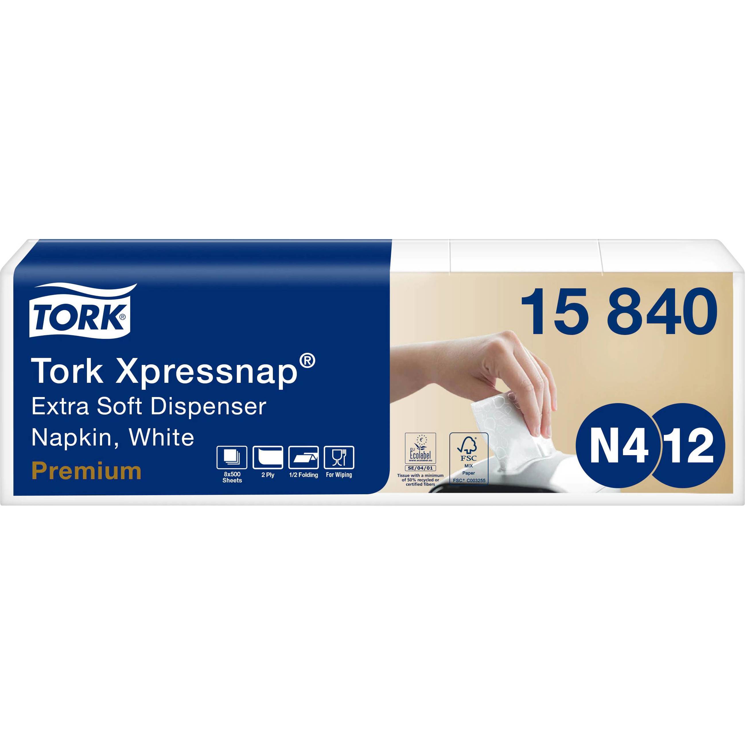 TORK - 15840 (Weiß) Papierserviette (2lagig, 8St.)
