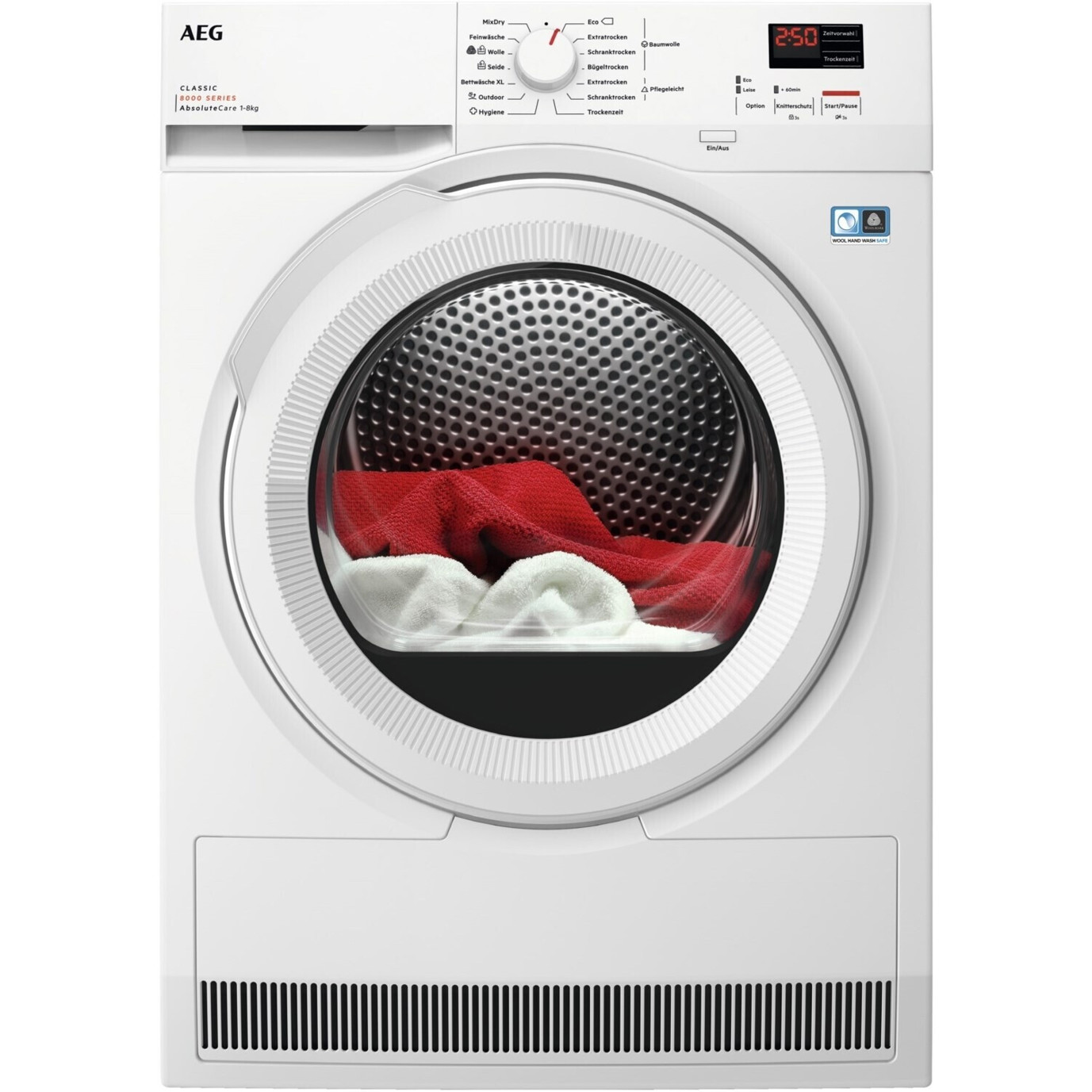 AEG - TR8C40688 (Wärmepumpentrockner, Frontlader) - AbsoluteCare, Knitterschutz, 8kg Fassungsvermögen