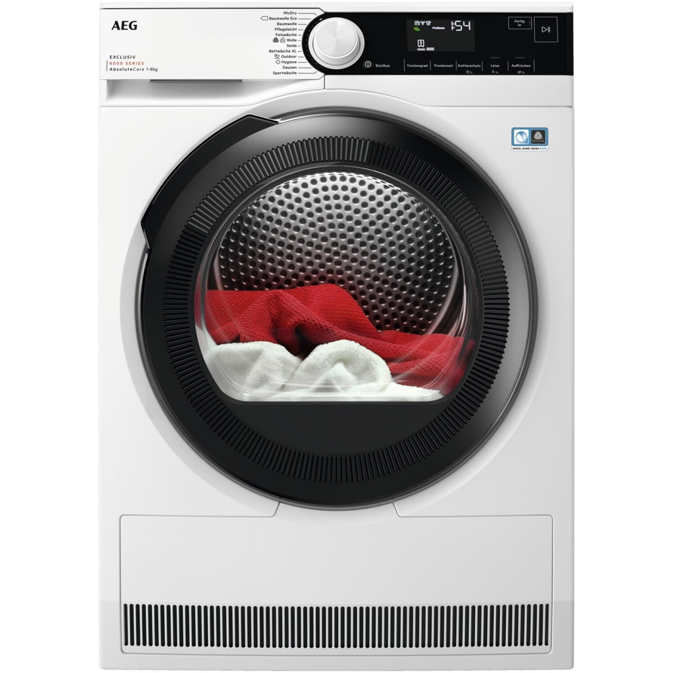 AEG - TR8T70689 (Wärmepumpentrockner) weiß/schwarz - 8 kg Frontlader Trockner (AbsoluteCare, SensiDry, Display)
