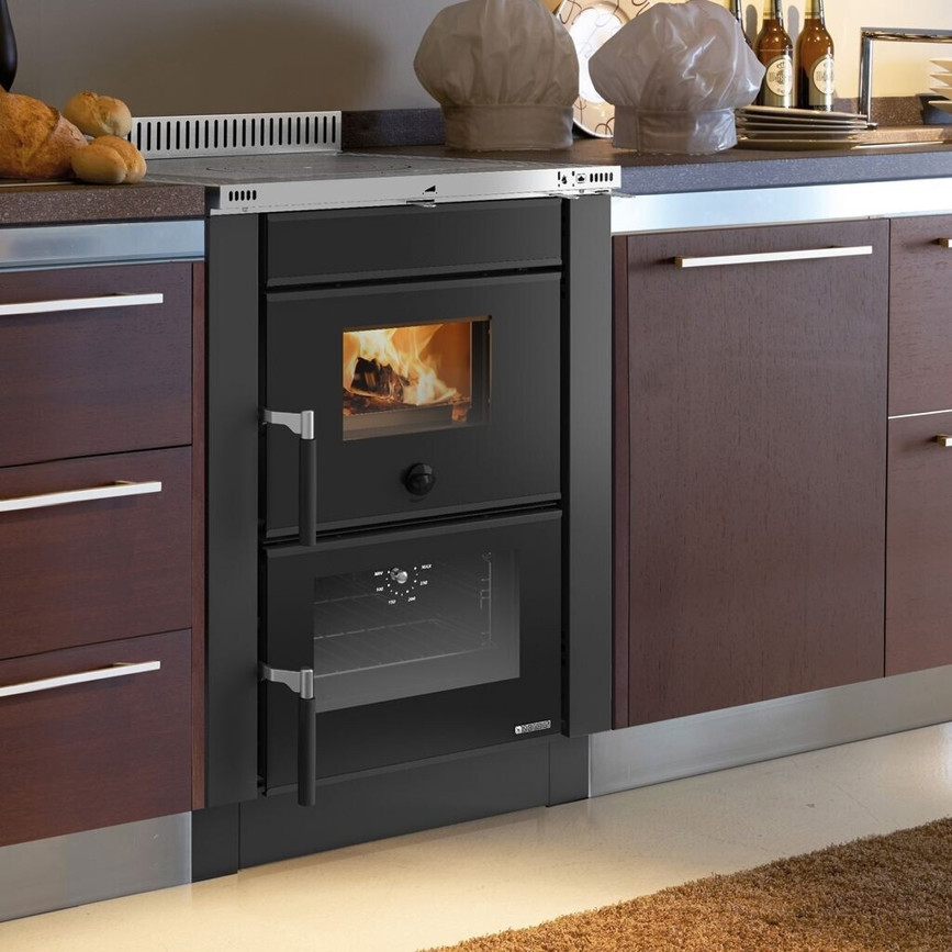 La Nordica - Vicenza Evo - Dauerbrandherd (6 kW) mit Backofen, Sichtfenster, Thermometer - Anthrazit