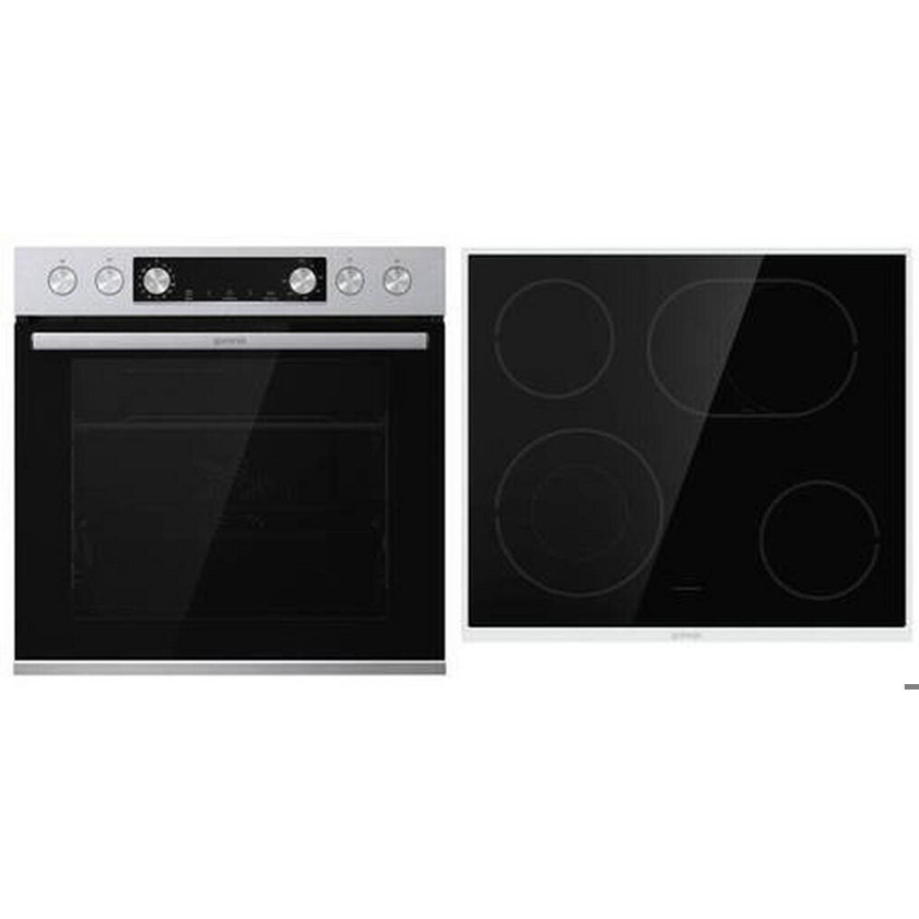 Gorenje - BCS6737E06X - Moderne Einbau-Backofenkombination mit Elektrokochfeld (77L, Glaskeramik)