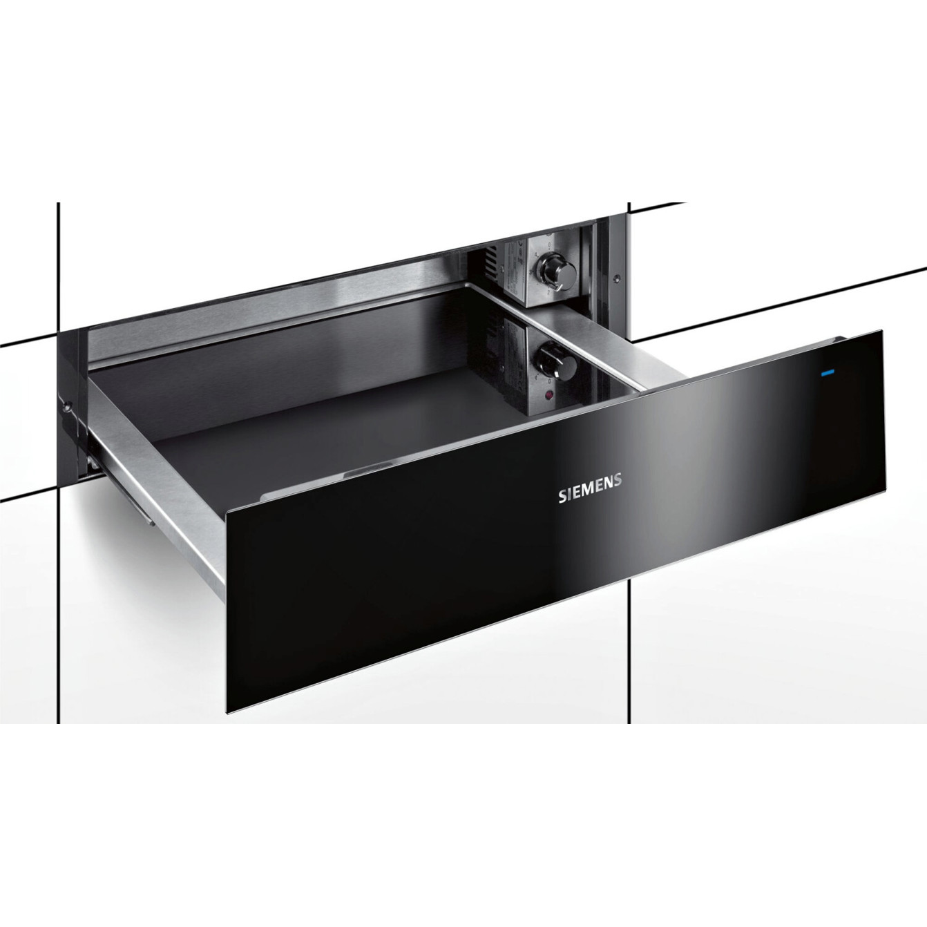 Siemens - BI630CNS1 Wärmeschublade (Grifflose, Schwarz, 64 Tassen oder 12 Teller Kapazität)