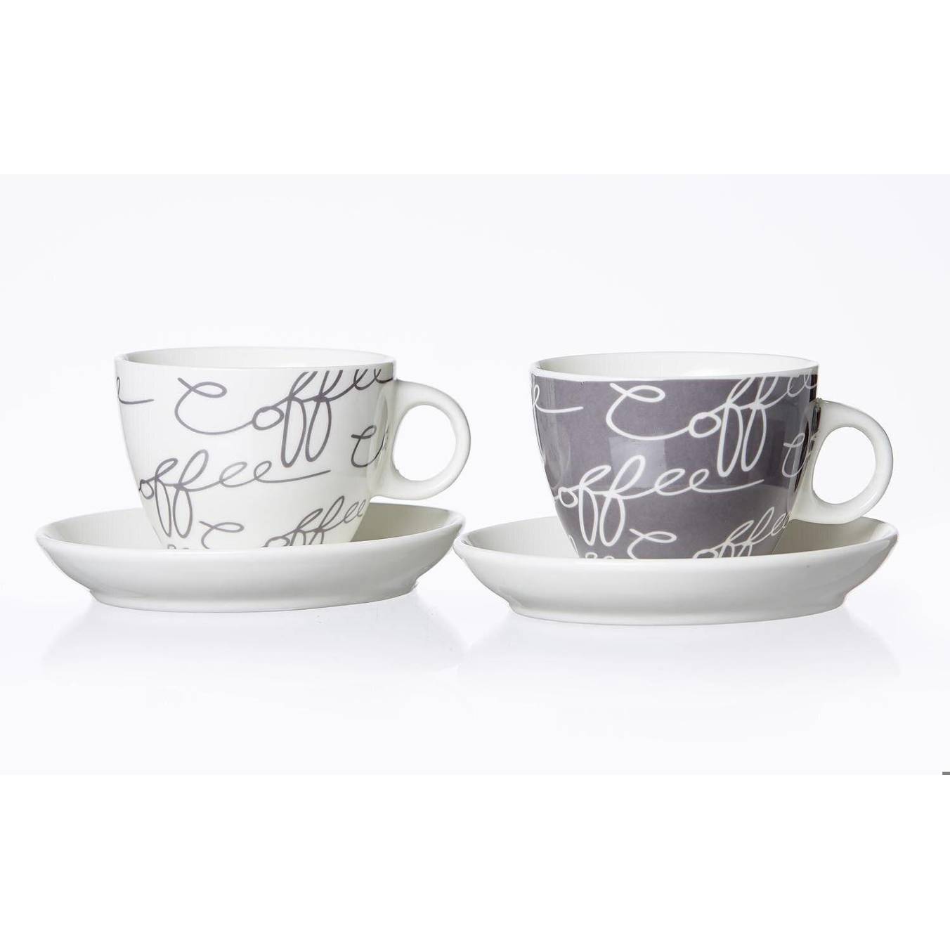 Ritzenhoff & Breker - Cornello Cappuccinotasse mit Untertasse (2er Set, 180 ml, grau)