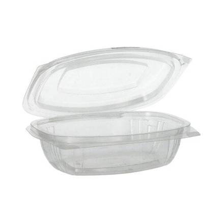 Papstar - 375 ml | Glasklar Feinkost- und Salatschalen mit Klappdeckeln (Polyester)