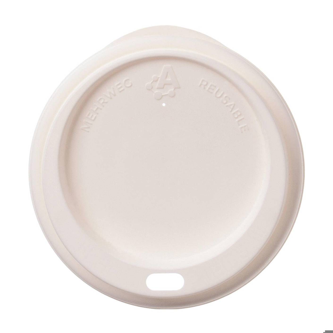 Vepatim - 25x Domdeckel - Trinkdeckel für Mehrweg-Kaffeebecher - Coffee to go - Ø 80mm - weiß