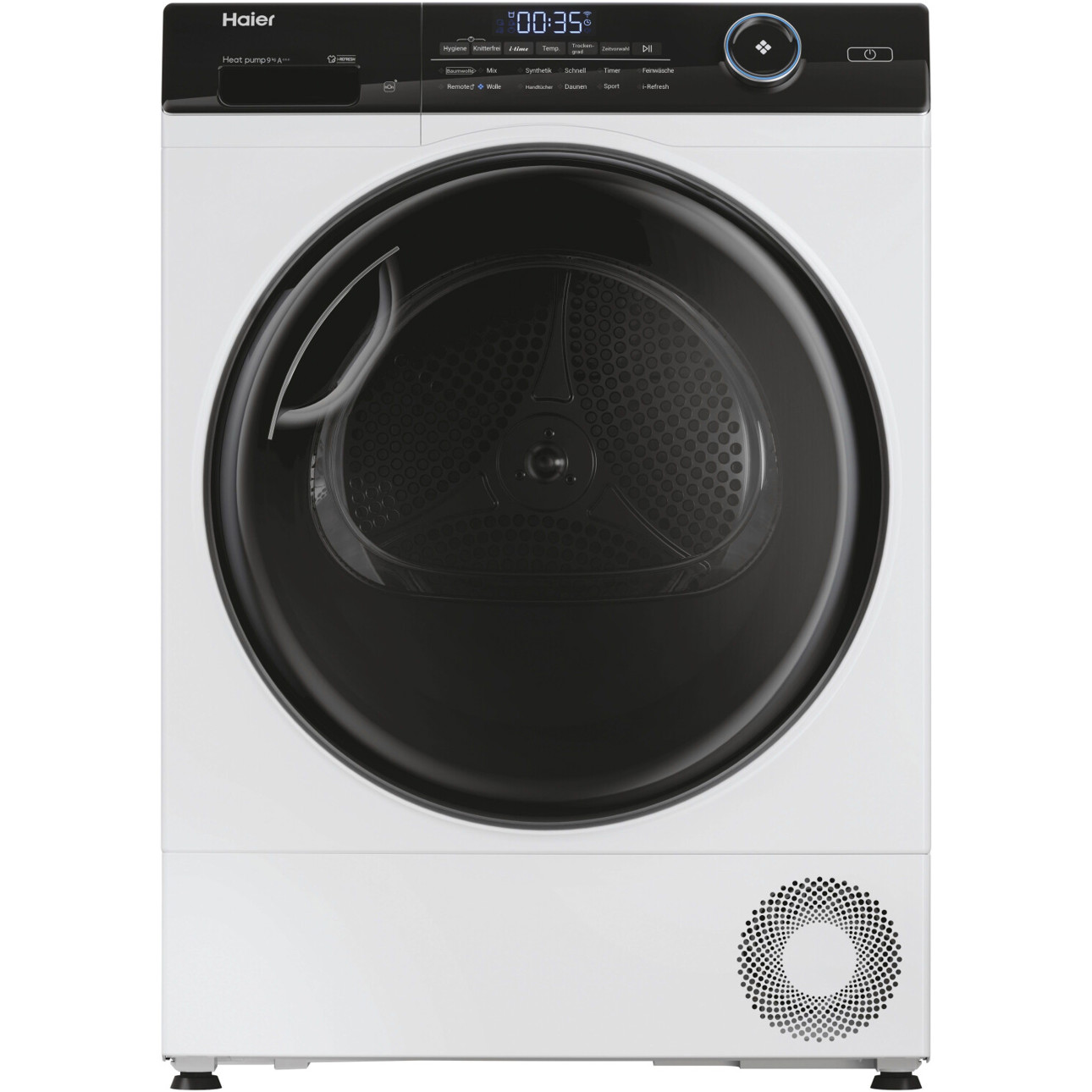 Haier - HD91-A3959E-DE - Wärmepumpentrockner (weiß/schwarz, freistehend, 9 kg) mit WiFiConn@ct und Touch Control