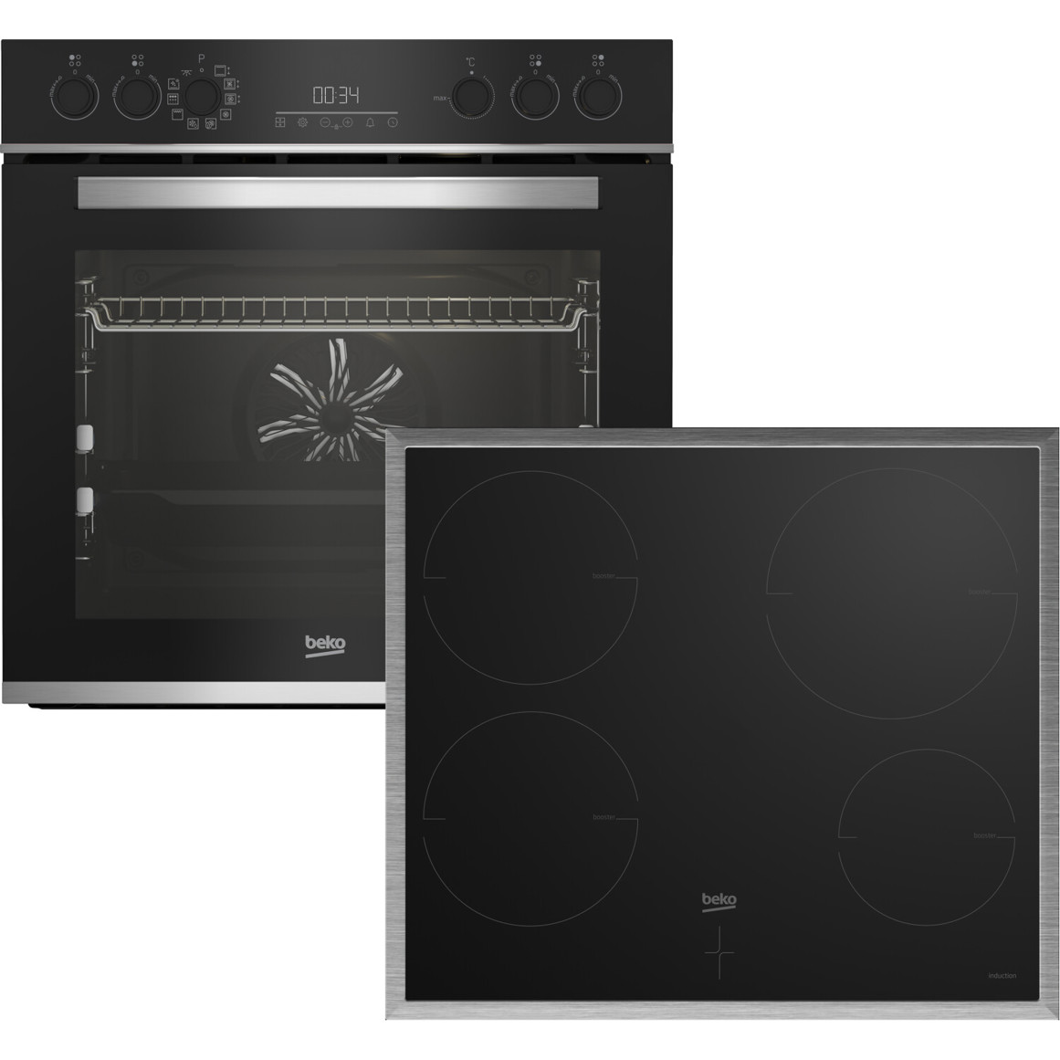 Beko - BBUM13340XMPEF (Induktionskochfeld, selbstreinigend, 5 Einschubebenen)