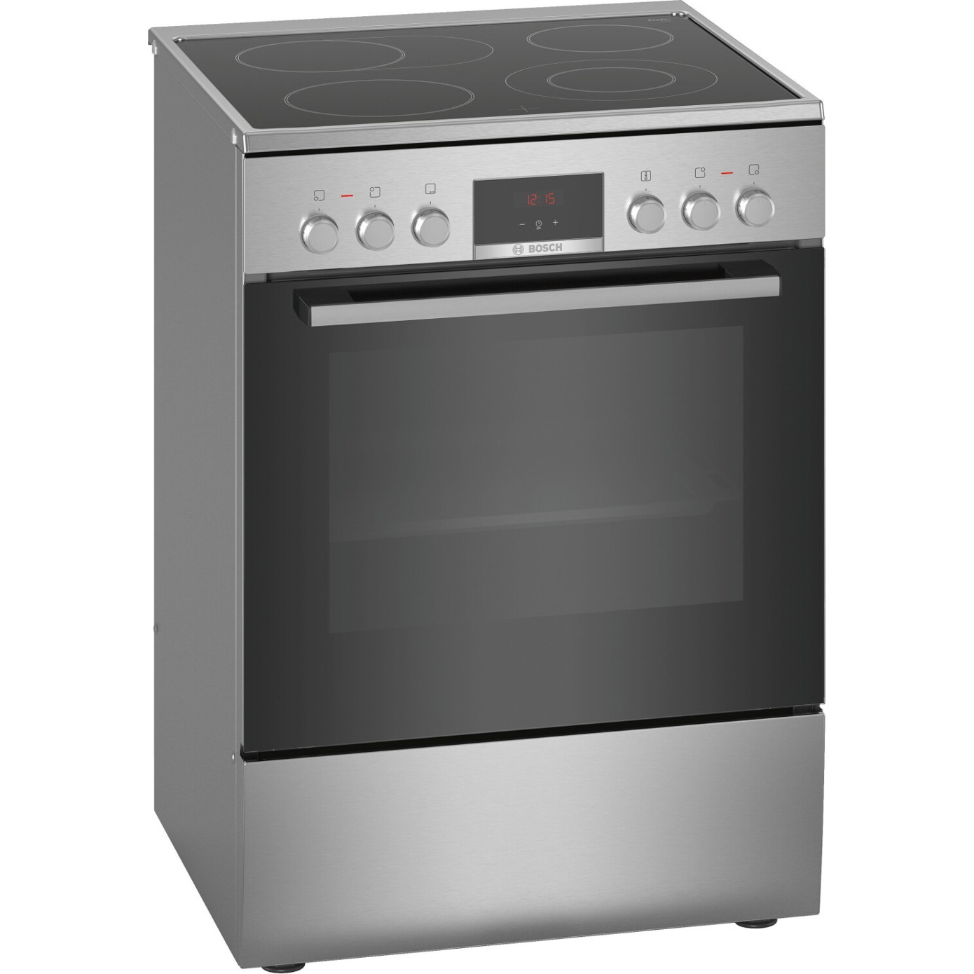 Bosch - HKR39C250 (Herdset mit 4-Zonen-Glaskeramik-Elektrokochfeld, Großbackofen 66L, Schnellaufheizung)