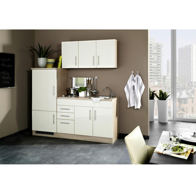 Held Möbel - 180 - Miniküche beige (Höhe 200 cm, Breite 180 cm, Tiefe 60 cm)