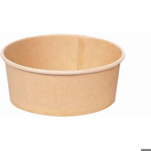 Naturestar - Bio Caesar 750ml - Salatschalen (DM 150mm, Kraftpapier/PLA, rund, braun, 50 Stück)