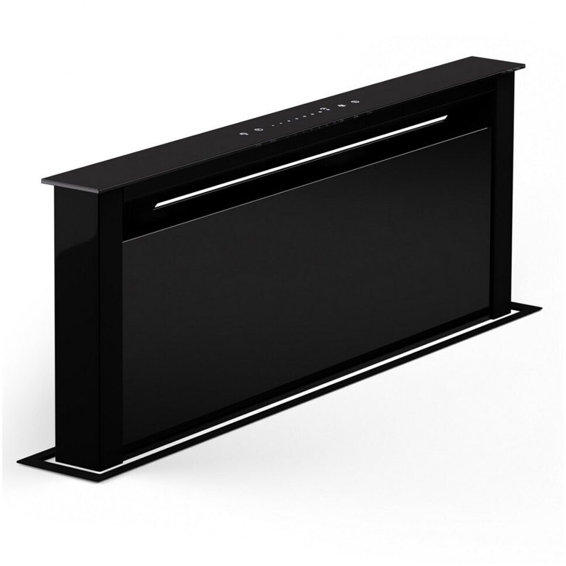 Klarstein - CGCH3-RF Eco-75F-BK, Tischhaube schwarz, 4 Gebläsestufen, Touch-Control, LED