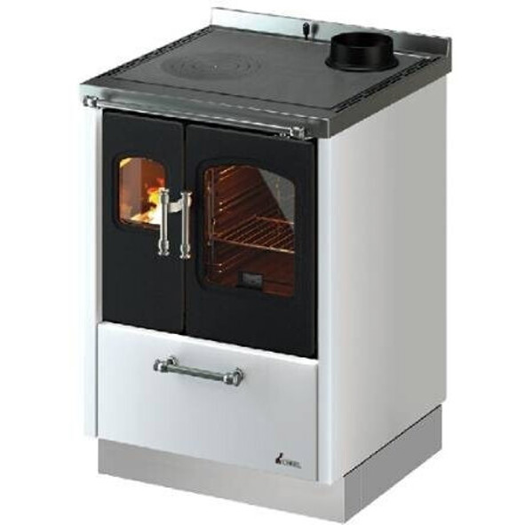 Cadel - Smart 60 - Festbrennstoffherd Holzherd ohne Lüftung anthrazit mit Backofen