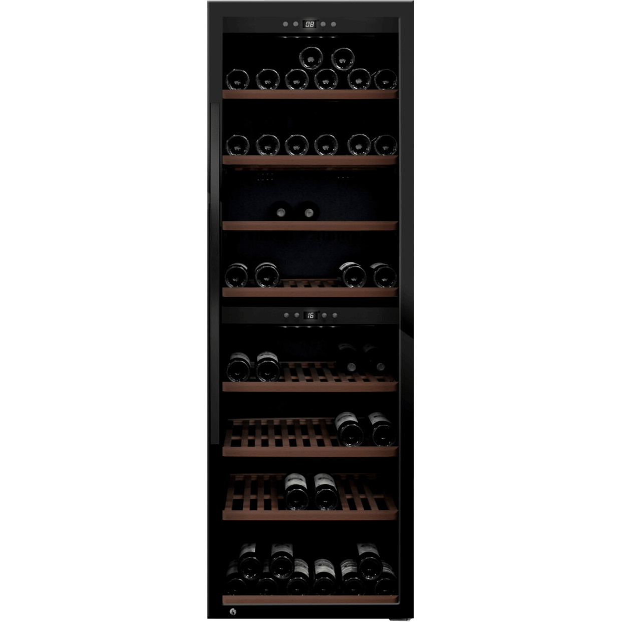 mQuvée - WineExpert 180 - Glastür Weinklimaschrank (schwarz, 180 Flaschen) (59,5 cm Breite)