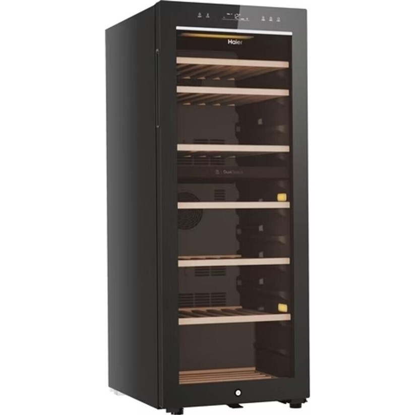 Haier - HWS77GDAU1 - Freistehend 2-Zonen Weinkühlschrank Schwarz mit UV- und Aktivkohlefilter, 77 Flaschen Kapazität
