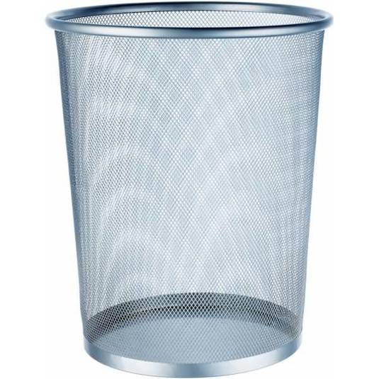 ALCO - Papier-Abfallsammler lackiertes Metall gelocht (silber)