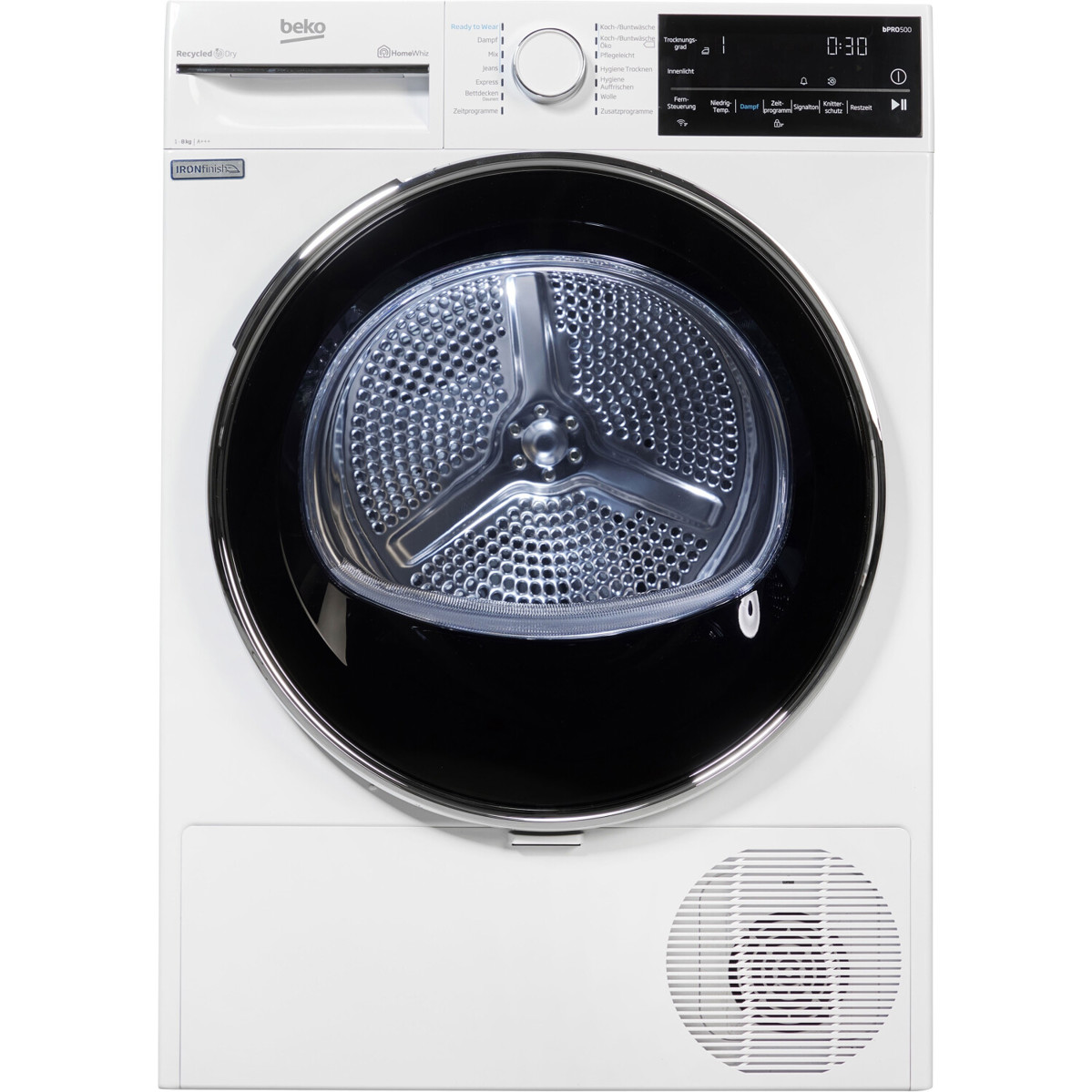 Beko - B5T62243W (Wärmepumpentrockner, 8kg, weiß, Frontlader, Bluetooth & WLAN, 14 Programme, Kindersicherung)