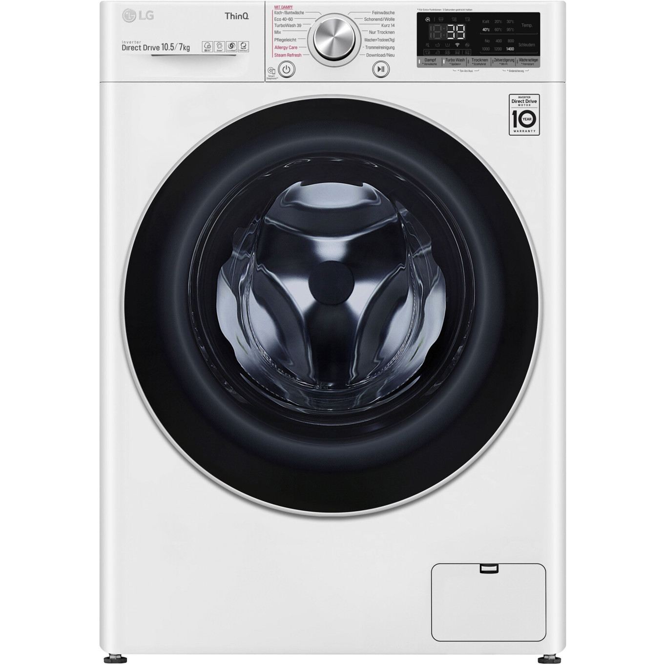 LG - V7WD107H2E (Inverter-Motor, Waschtrockner, großer Haushalt, links)
