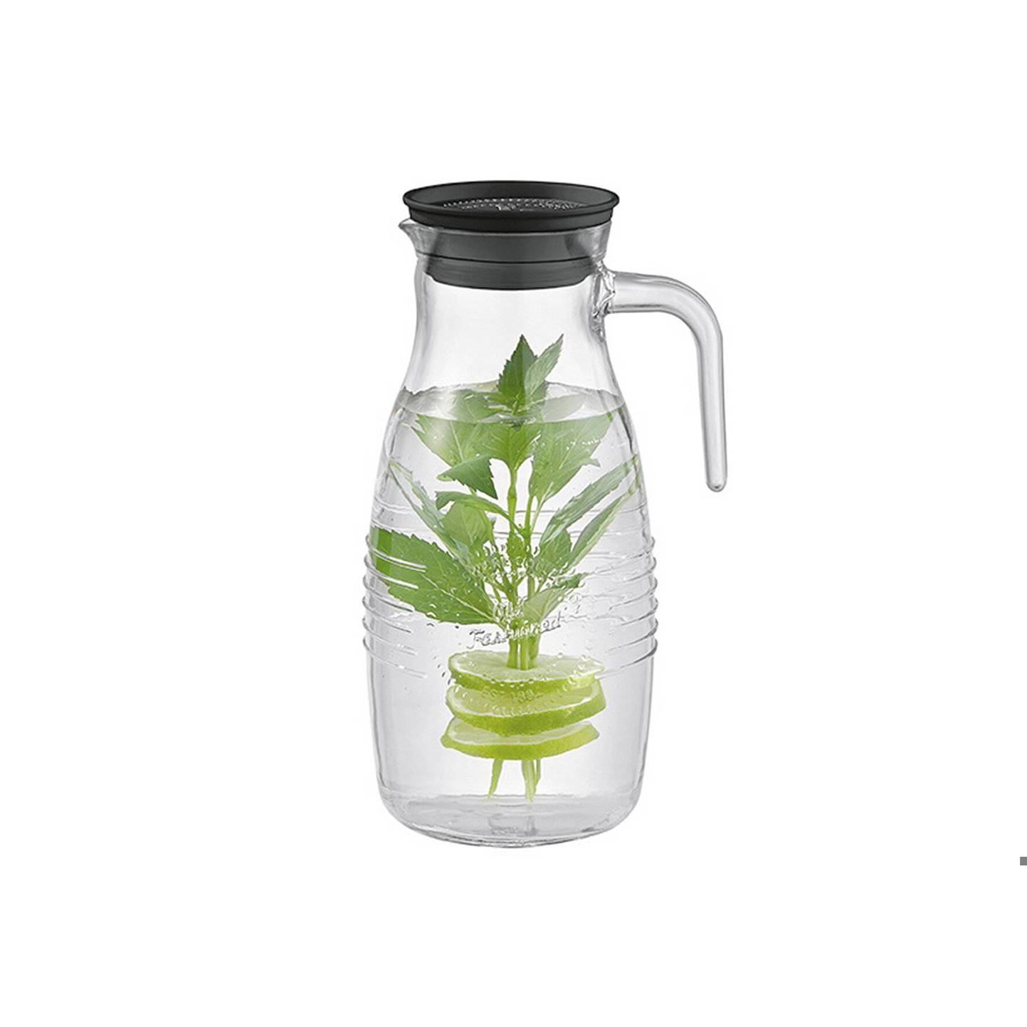 APS - OLD FASHIONED - Glaskaraffe (Ø 12 cm | H: 26 cm | 1,8 Liter, Glas/Polypropylen/Silikon)