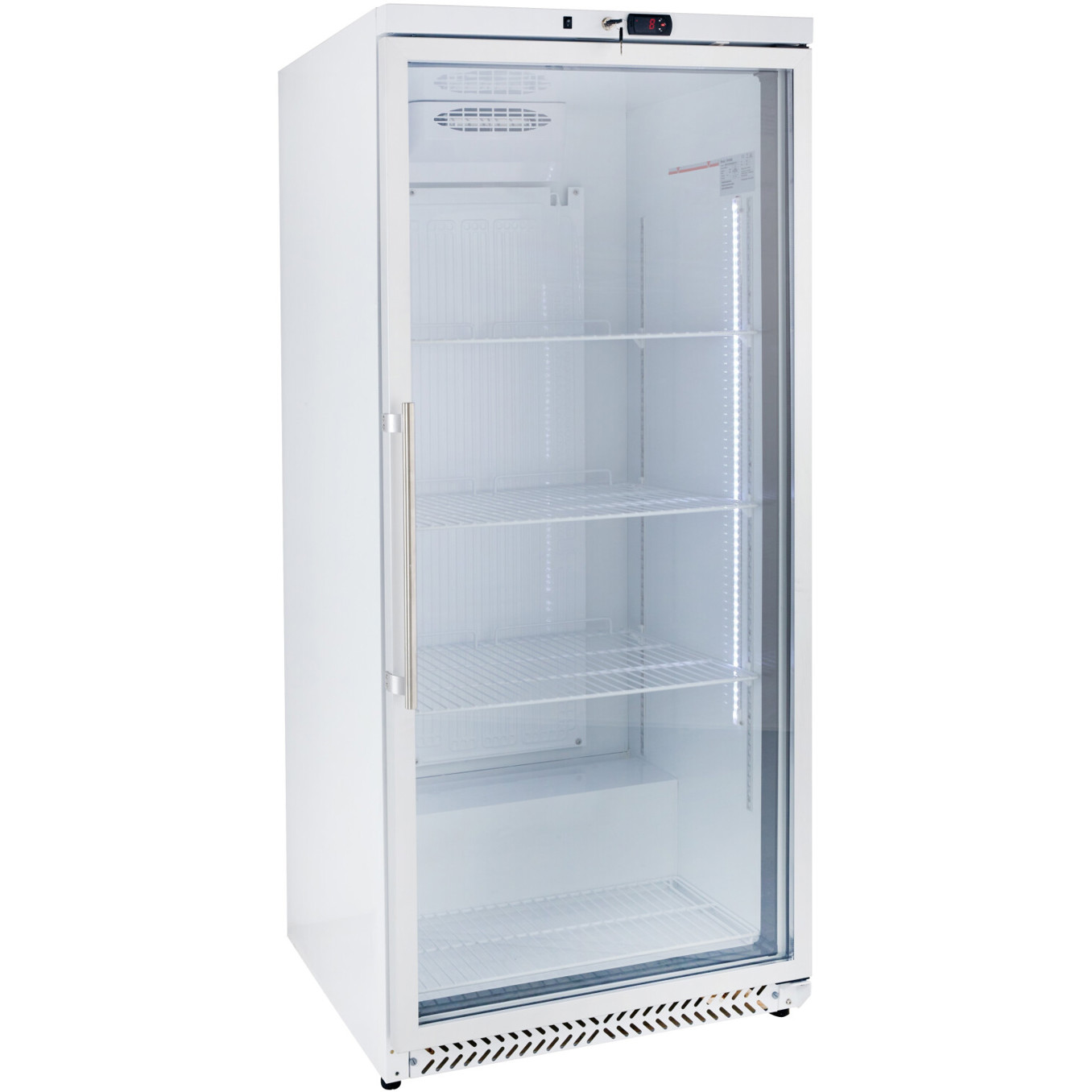 Gastro - SRH60G - Freistehender Gewerbekühlschrank aus Stahlblech (Statisches Kühlsystem, Glastür, 590 Liter)