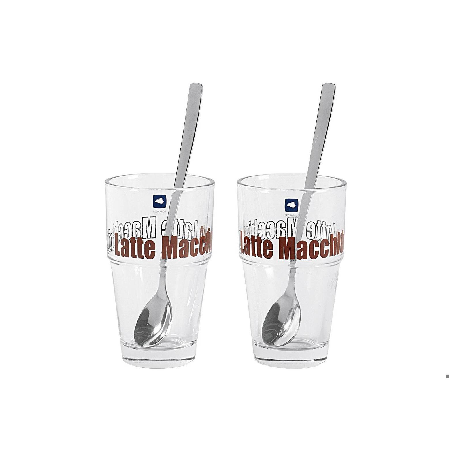 Leonardo - Solo Latte-Macchiato Set - Kaffee-Gläser inklusive Löffel