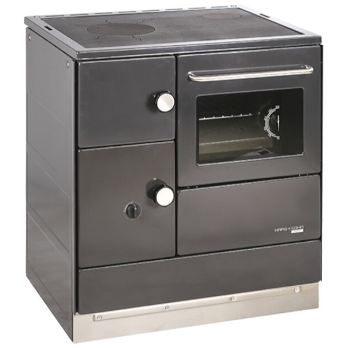 Haas+Sohn - HA 75.5-A - Dauerbrandherd Anthrazit mit 7,5 kW Heizleistung und vielseitiger Ausstattung (Rechtsanschluss)