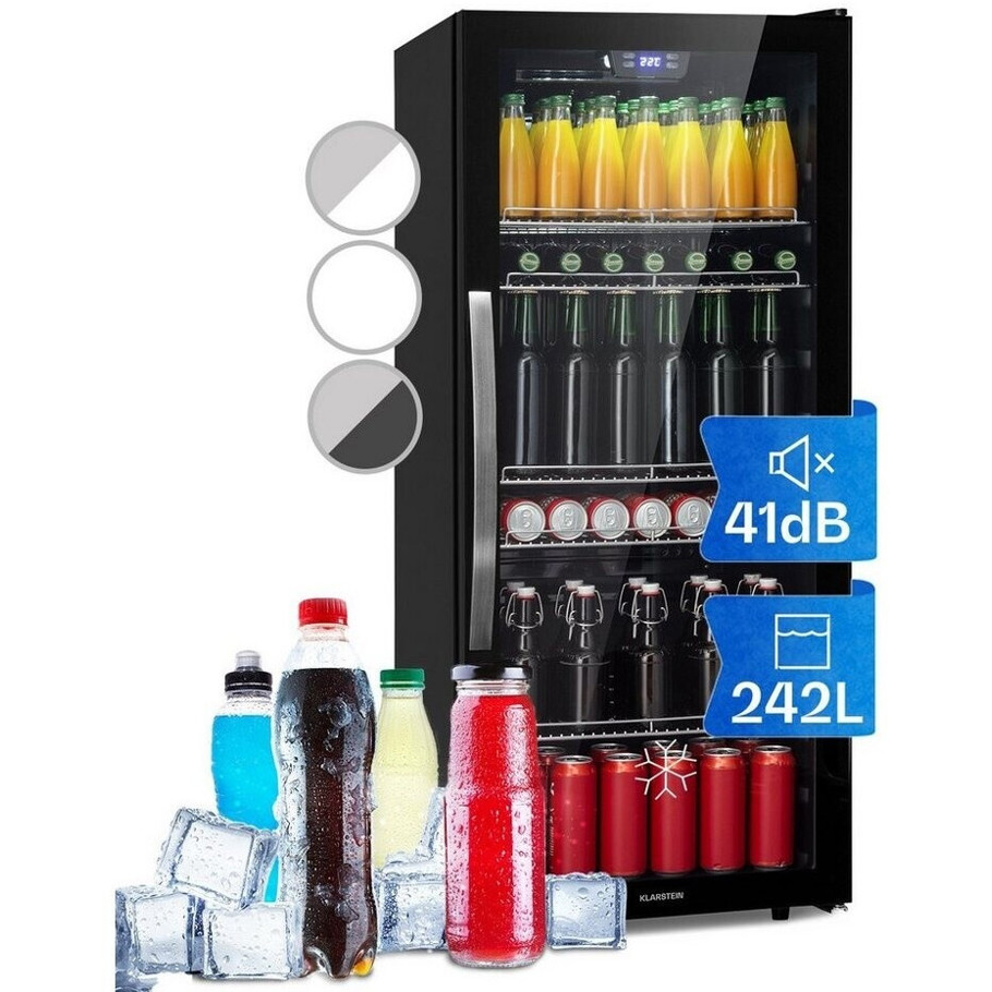 Klarstein - 10045903 - Beersafe 7XL (Getränkekühlschrank, freistehend, schwarz, Glastür, 242 Liter)