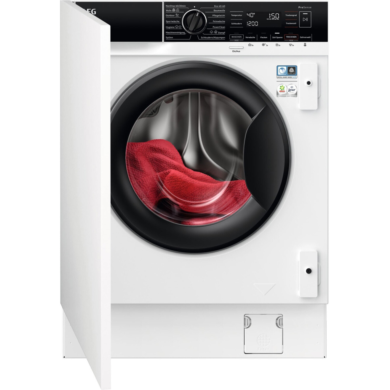 AEG - LWR8WI7680 (Frontlader, LED-Display, 8kg Waschen, 4kg Trocknen)