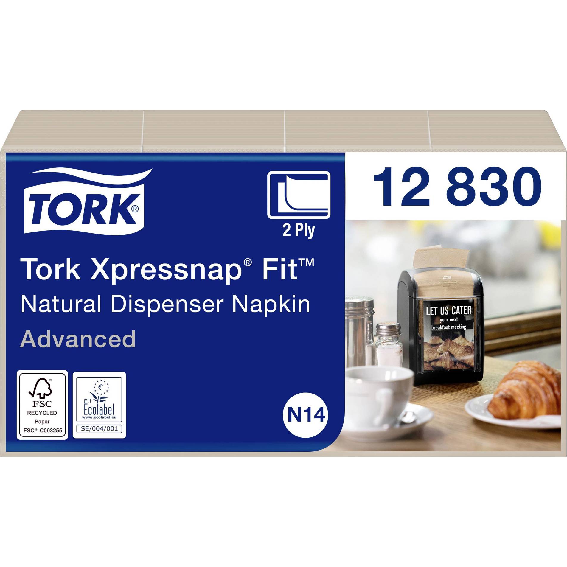 TORK - 12830 - Xpressnap Fit® 2lagige Papierserviette (Natur, 1 Set)