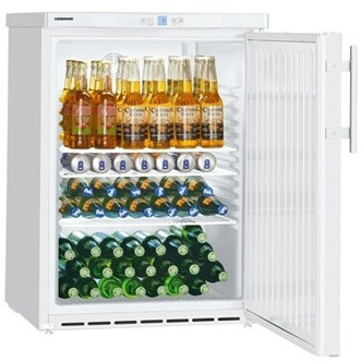 NordCap - FKUv 1610 (Freistehend) - Getränkekühlschrank, Glastür, 142 Liter - 60 cm Breite (Weiß)