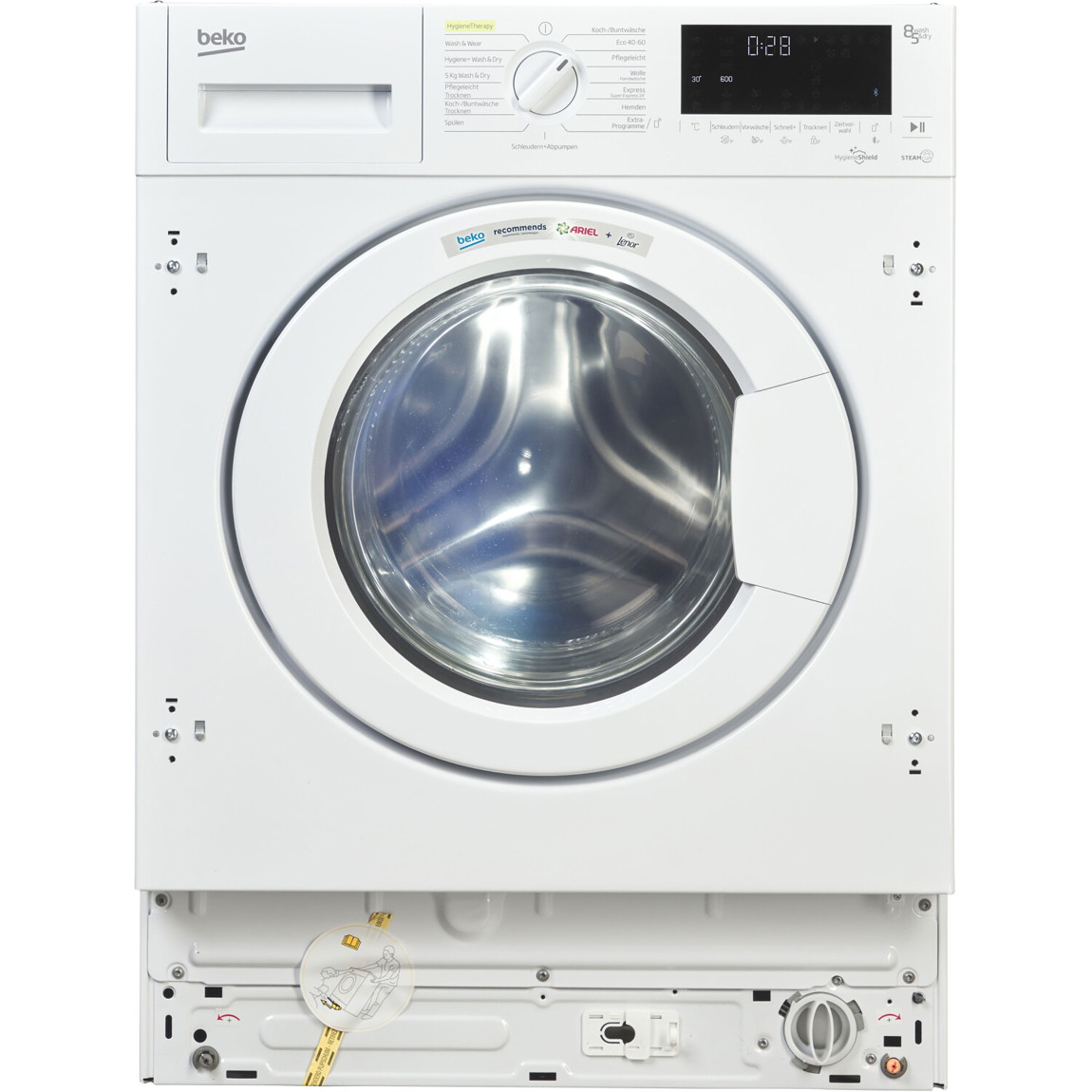Beko - WDWI85141 (Einbau-Waschtrockner weiß Frontlader, 8 kg Waschen / 5 kg Trocknen, Inverter-Motor, Bluetooth, 1.400 U/min)