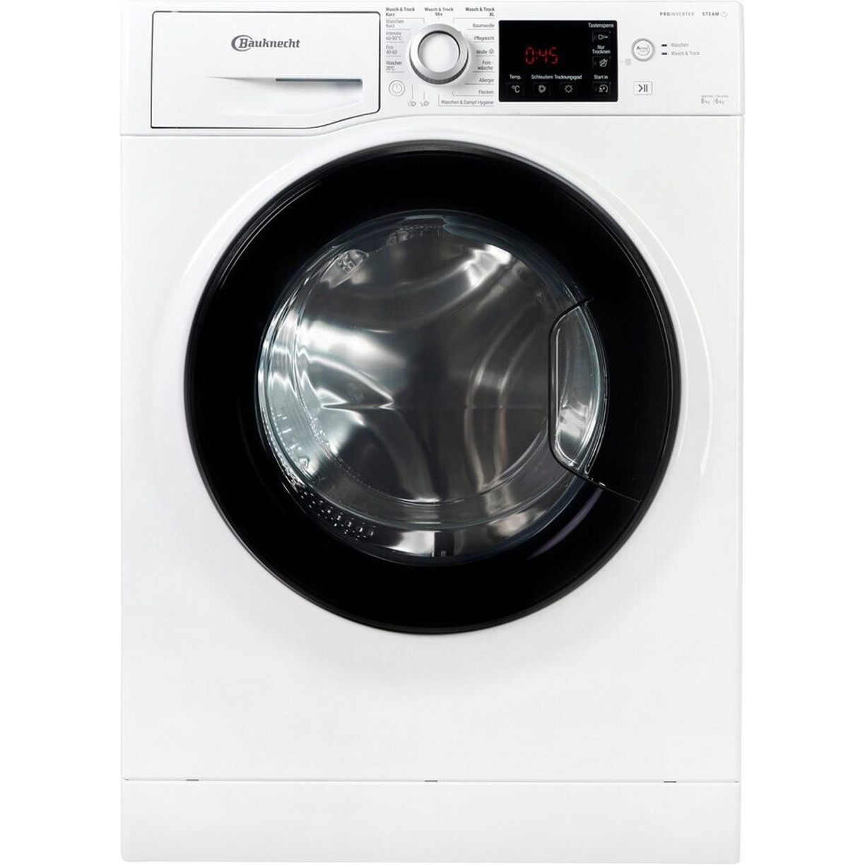 Bauknecht - 8614 C (Frontlader Waschtrockner, 8kg Waschen, 6kg Trocknen, Weiß/Schwarz)