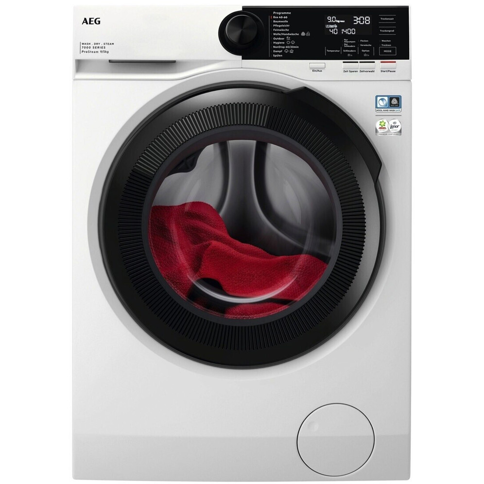 AEG - LWR7G65698 - Freistehender Waschtrockner (9kg Waschen/5kg Trocknen, LED-Display, ProSense)