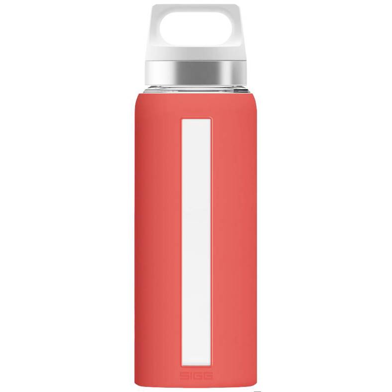SIGG - 8648.80 (Trinkflasche Glas 0,65L) - mit Deckel, BPA-frei, Rot