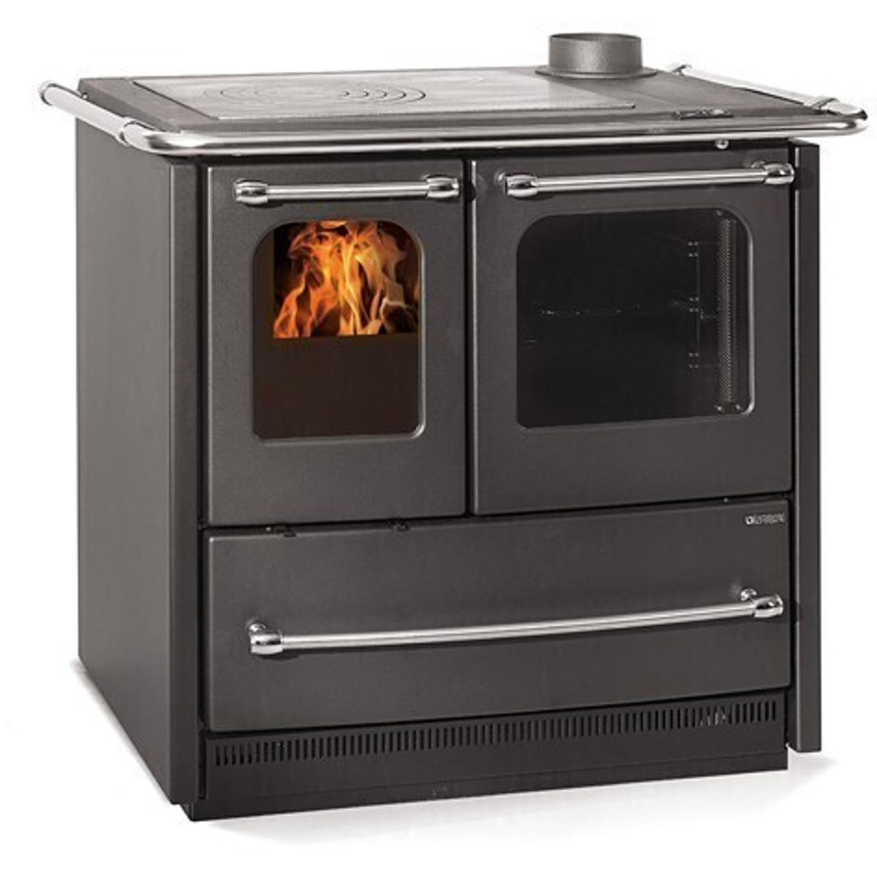 La Nordica - Evo 2.0 - Sovrana Easy (Festbrennstoffherd, schwarz, Gusseisen, 7,5 kW)