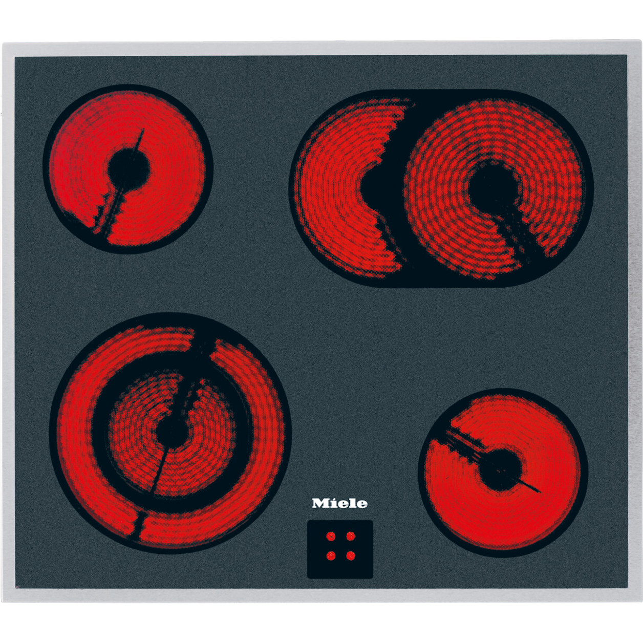 Miele - H 2459 E - Obsidanschwarz Elektroherd Set mit Glaskeramikkochfeld, 4 Kochzonen und Katalyse-Reinigungssystem