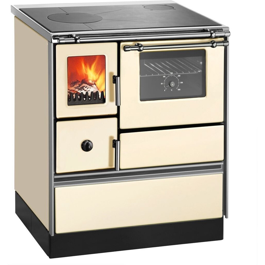 Wamsler - K 176 - Standgerät Creme Holzherd (85cm Hoch, Stahl Kochfeld)