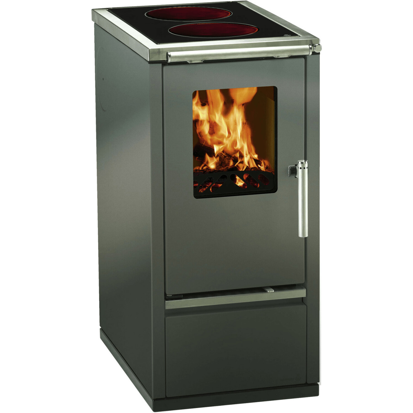 Wamsler - W1-40 - Anthrazit-Metallic Festbrennstoffherd (Standgerät, 85cm Höhe, 6kW)