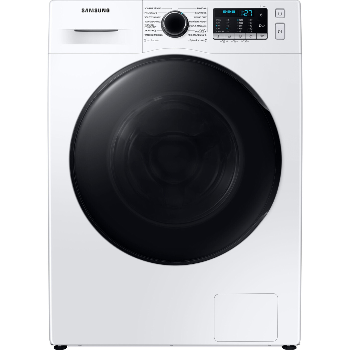 Samsung - WD81TA049BE/EG Weiß-Schwarz Frontlader Waschtrockner mit SchaumAktiv & AirWash