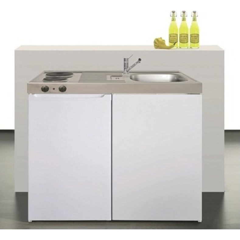 Stengel - ME 100 - Easyline Miniküche (100cm Breite, 73L Kühlbereich, 8L Gefrierbereich, Glasablageflächen)